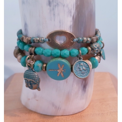 brons / turquoise groene bohemien armband brons / turquoise groene bohemien armband